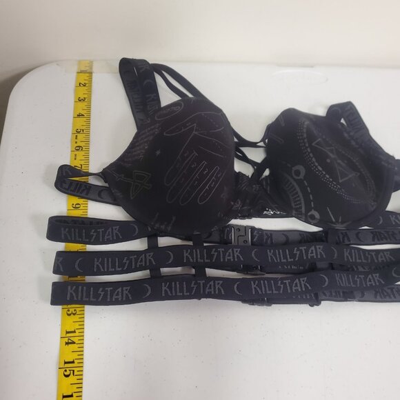 Killstar Womens Strappy Festival Bra Size XL Black Whimsigoth Devilcore Witchy - Picture 7 of 9